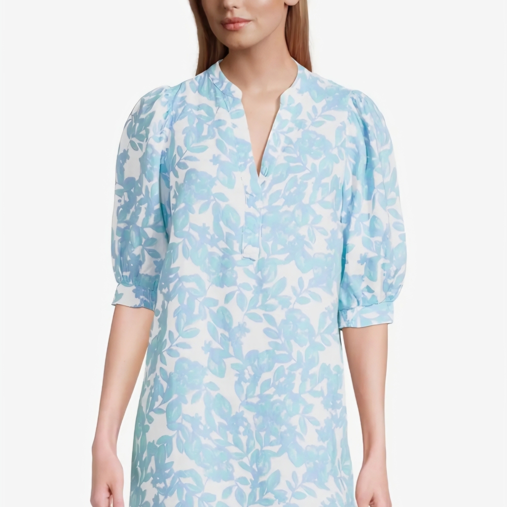 Lilly Pulitzer Blue and White Linen Blend Label Detail